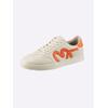Sneaker HEINE, Damen, Gr. 38, beige (beige, orange), Synthetik, modisch, Schuhe Retrosneaker