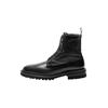 Schnürboots HENRY STEVENS "Winston PDB5", Herren, Gr. 41, grau (dunkelgrau), Leder, klassisch, Schuhe