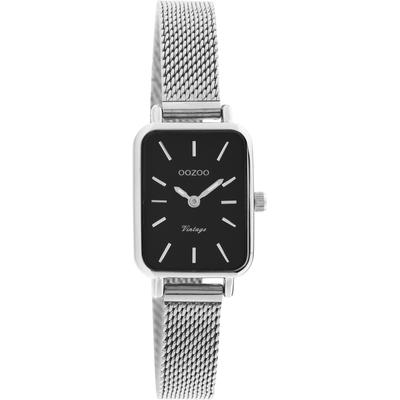 Quarzuhr OOZOO, silber (silberfarben, schwarz), Armbanduhren, Damen, Armbanduhr, Damenuhr, Edelstahlarmband Image