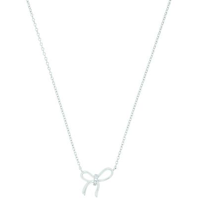 Kette mit Anhänger AMOR "Schleife, 2039962", bunt (silberfarben, weiß), Halsketten, Damen, Silber 925 (Sterlingsilber), L: 45cm B: 1,2mm, mit Zirkonia (synth.), B:1,2mm Image