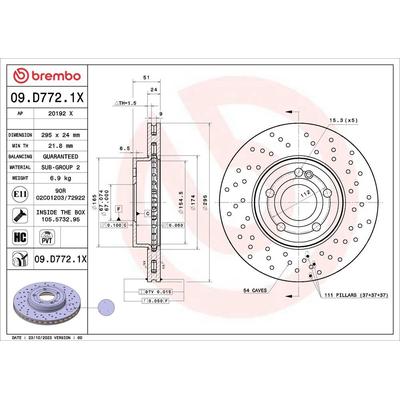 BREMBO Bremsscheibe MERCEDES-BENZ 09.D772.1X 247421031207,A2474210312,2474210312 Bremsscheiben,Scheibenbremsen Image