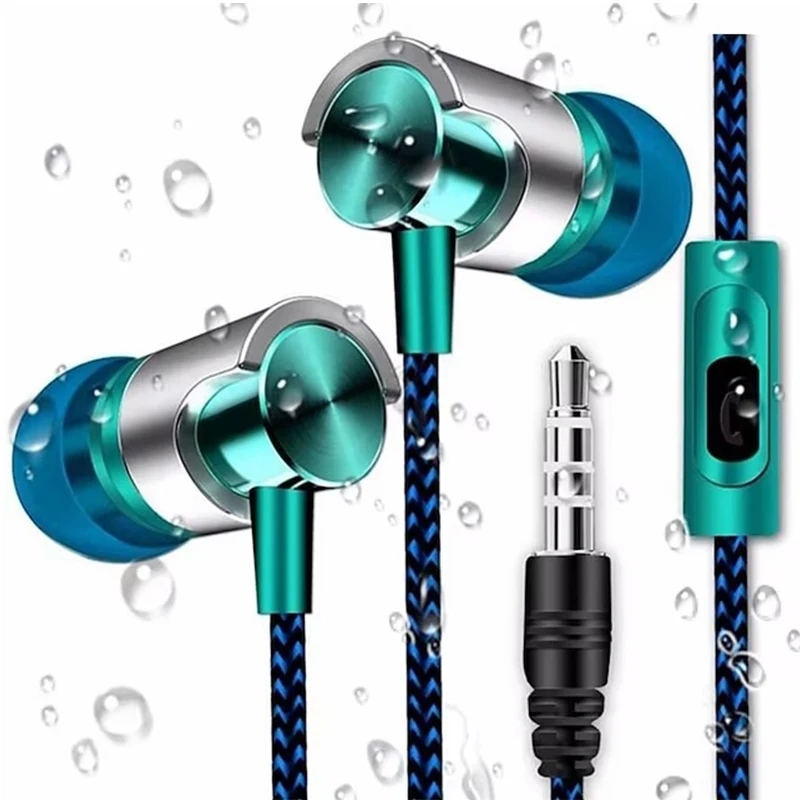 Cuffie cablate da 3,5 mm con cancellazione del rumore Auricolari sportivi in-ear Doppio driver Cuffie da gioco stereo per bassi Auricolari musicali HiFi con microfono