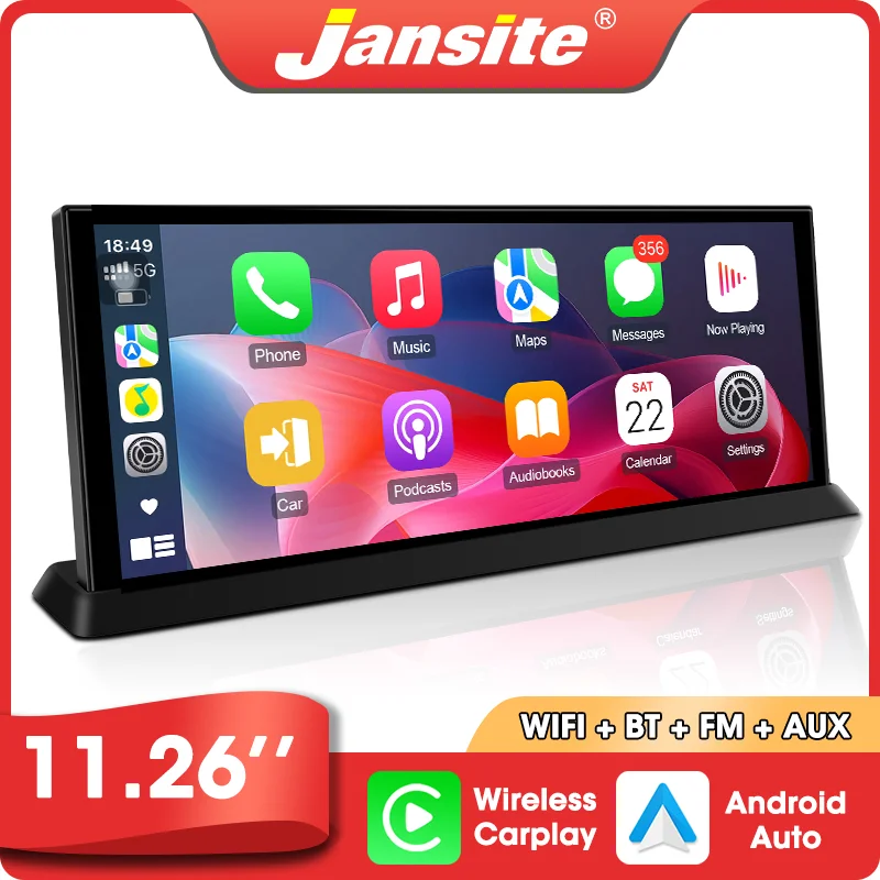 Schermo portatile wireless CarPlay da 10,26/11,26 pollici, autoradio con lettore multimediale, Android Auto, schermo IPS, sistema automobilistico intelligente​