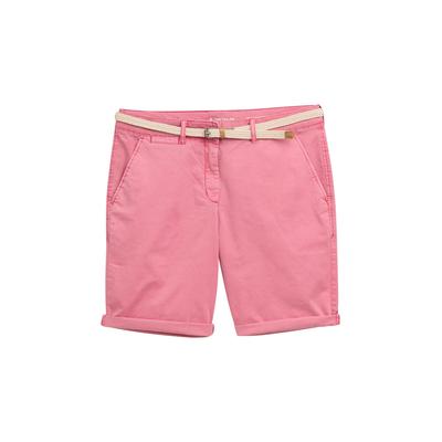 TOM TAILOR Damen Chino Bermuda Shorts mit Gürtel, rosa, Uni, Gr. 44 Image