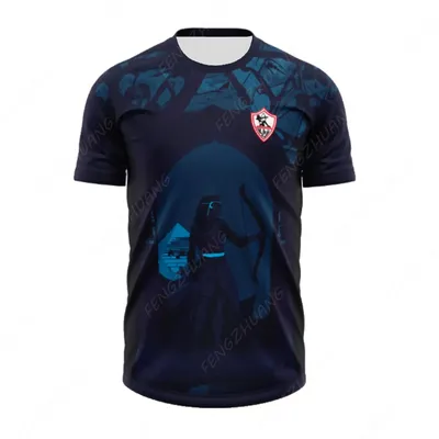 Zamalek SC 23/24 Men Away Jersey Outdoor Sweat Absorbent Quick Dry Soccer Jersey Summer Classic