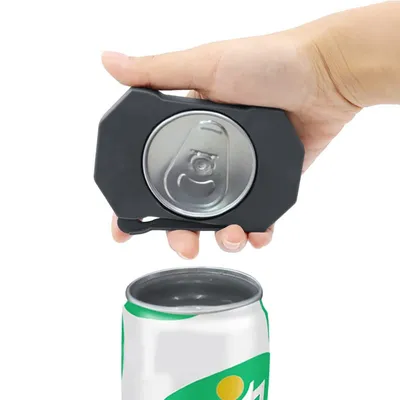 1pcs Black Multifunctional Portable Can Opener Manual Safe Cutting Can Top Remover Suitable For