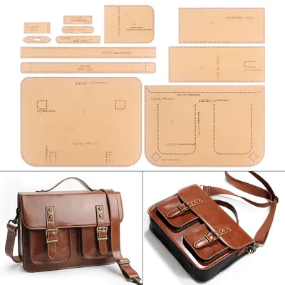 1 Set of Large Capacity Briefcase,Computer Handbag - Kraft Paper Template,DIY Leather Handmade
