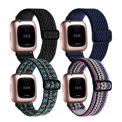 Elastic Bands for Fitbit Sense Bands/Sense 2/Versa 3/Versa 4 Bands for Women Men Nylon Loop