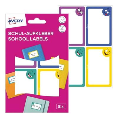 Avery Zweckform 8er-Pack Schul-Aufkleber farbige Rahmen 48x70 mm Image