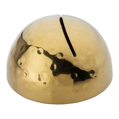 Tablecraft 1 3/4" Round Hammered Gold Stainless Steel Card Holder - 24/Case