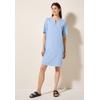 Sommerkleid CECIL, Damen, Gr. XL (44), US-Größen, blau (aster blau), Web, 65% Baumwolle, 35% Modal, gestreift, casual, comfort fit kniefrei, Rundhals, Kurzarm Bündchen, Kleider, knielang