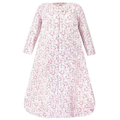Hudson Baby Infant Girl Long Sleeve Cotton Jersey Sleeping Bag, Pink Peony