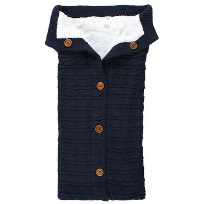 Hudson Baby Infant Boy Faux Shearling Knitted Baby Lounge Stroller Wrap Sack, One Size