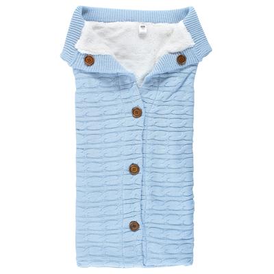 Hudson Baby Infant Boy Faux Shearling Knitted Baby Lounge Stroller Wrap Sack, One Size