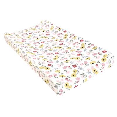 Hudson Baby Infant Girl Changing Pad Cover, Soft Painted Floral, One Size - Soft Painted Floral