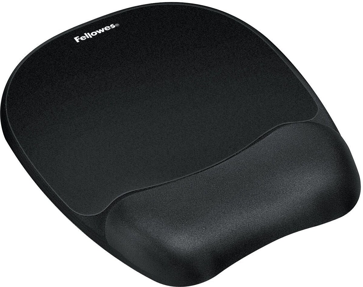 Fellowes Handgelenkauflage mit Mauspad Memory Foam 201,6x25,4x235mm schwarz Packung mit 4 Stück Image