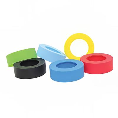 Tablecraft SB63A Sauce Bands for 63mm Squeeze Bottles, Silicone, Assorted Colors, Yellow