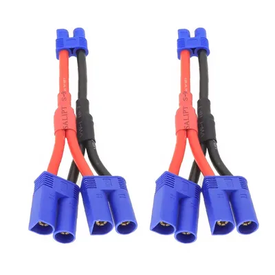 1/2 Pcs 2 EC5 Male Plug to 1 EC3 Female Connector Parallel Wire Charge Cable 12awg 10cm for RC Charger Motor ESC