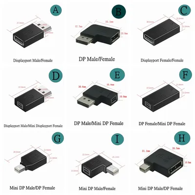 Displayport 1,4 V auf Mini-DP-Adapter, rechtwinklig, DP 8 K/60 Hz, 4 K/2 K/165 Hz, Image