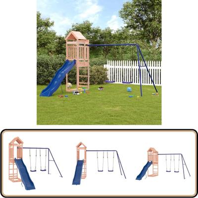 Vidaxl - Spielturm Massivholz Douglasie - Holzspielplatz - Spielturm - Doppel-Schaukelset Image
