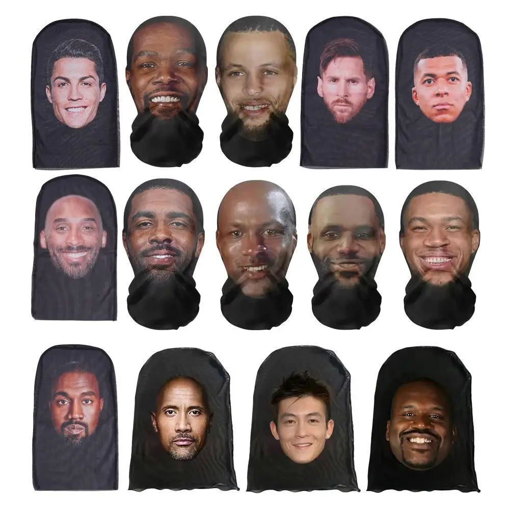 3D Gedruckt Volle Gesicht Nahtlose Kanye Gesichtsmaske Promi Gesicht Männer Party Liefert Cosplay Requisiten Roman Hip Hop Mode Kapuze