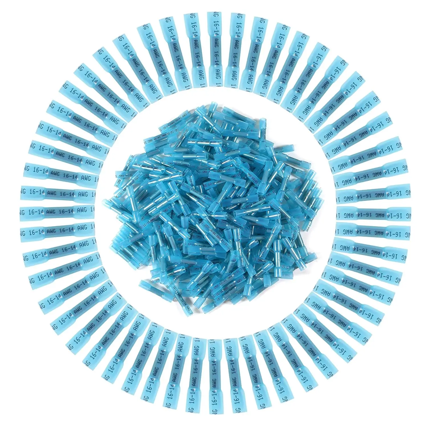 200 Stück Schrumpfstoßverbinder Blau 16-14 AWG Elektrische Steckverbinder Kit Drahtverbinder Automotive Marine Crimpverbinder Image