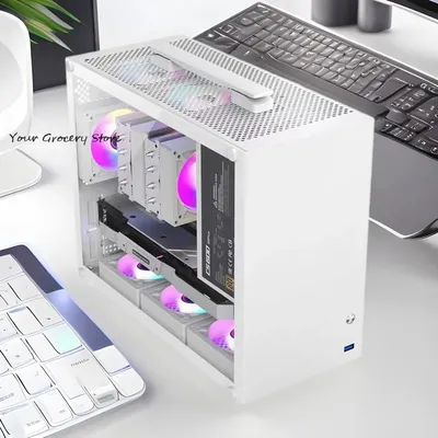 Übersetzung Gaming-Computergehäuse mit Griff, kühlender PC-Turm für M-ATX/ITX-Motherboard, USB 3.0, Image