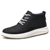 2025 Klassische gelbe neue Herren-Freizeitschuhe aus Leder mit Riemen, hochwertige High-Top-Schuhe,