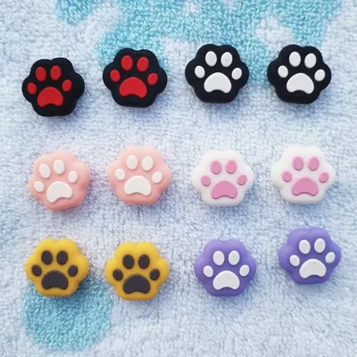 4Pcs Nette Katze Schalter Zubehör Thumb Grips Joystick Caps für Freude Con Schalter OLED für Image