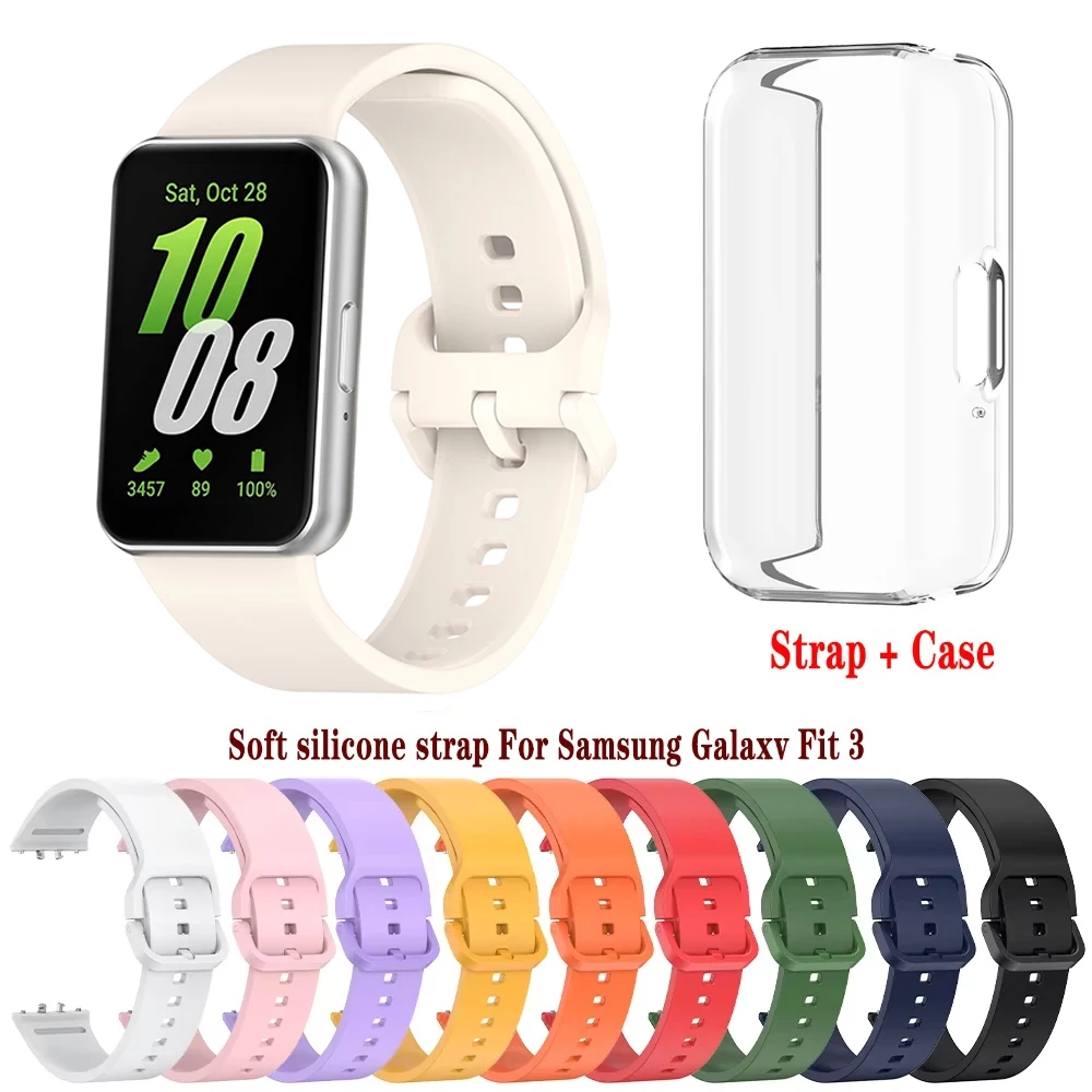 Silikon Armband Für Samsung Galaxy Fit 3 Uhr Schutzhülle Armband Für Samsung Galaxy Fit3 Zubehör Armband + Fall Image