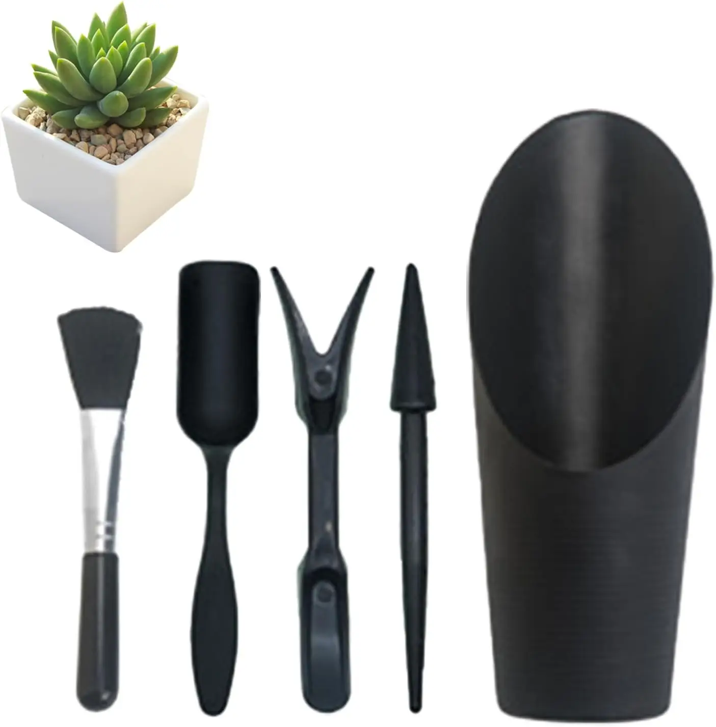 4Pcs Garten Pflanzer Kit Aussaat Schaufel Löffel Sukkulenten Sämlinge Werkzeug Bonsai Dünger Kunststoff Griff Boden Ersatz Werkzeuge Image