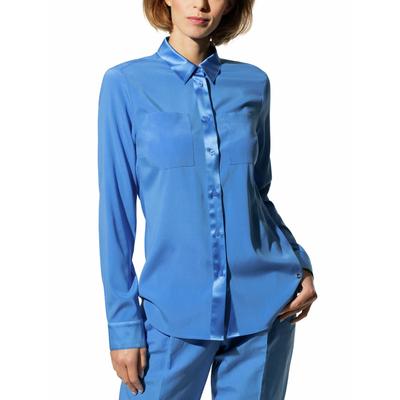 Walbusch Damen Seiden-Hemdbluse Edel-Basic Blau Image