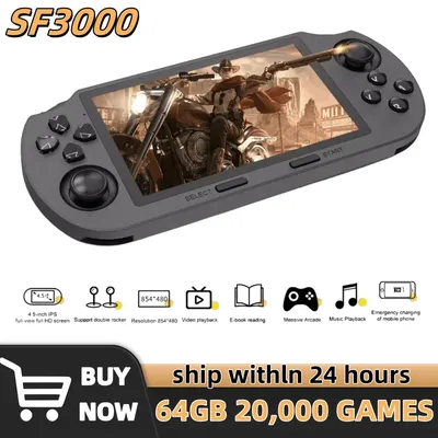 SF3000 Retro Handheld Videospielkonsole Linux System 4,5 Zoll 854*480 IPS Bildschirm 3000 mAh Image