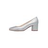 Pumps HENRY STEVENS "Audrey P50 Businessschuh", Damen, Gr. 38, silber, Leder, klassisch, Schuhe, High Heels Damen Leder handgefertigt, Damenpumps