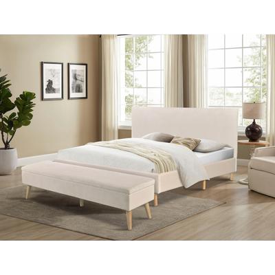 Polsterbett HOME AFFAIRE "Armandine inkl. Lattenrost", beige (beige, beige, beige), B:185,5cm H:100cm L:212cm, Betten, Kopfteil mit Cordbezug, erhältlich in den Breiten 140cm & 180cm Image