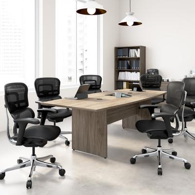 Workpro Motiva Office Conference Table With Wood Base, 29"h X 96"w X 42"d, Modern Hickory, Standard Delivery