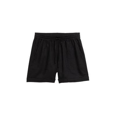 TOM TAILOR DENIM Damen Relaxed Shorts mit Leinenanteil, schwarz, Uni, Gr. XS Image