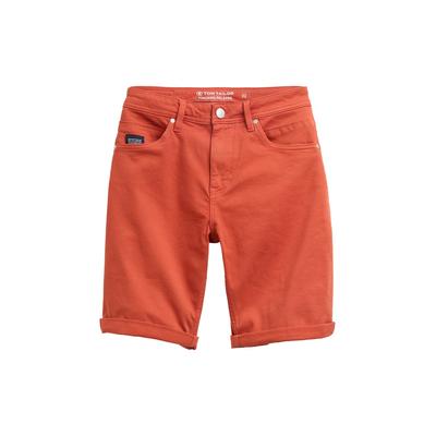 TOM TAILOR Herren TTMORRIS Relaxed Jeans Shorts im Washed Look, orange, Uni, Gr. 28 Image