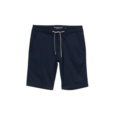 TOM TAILOR Herren Lightweight Chino Shorts mit Kordelzug, blau, Uni, Gr. 33 Image