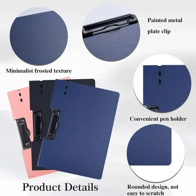 1pc A4 File Folder, Document Organizer, Clipboard w/ Cover, A4 Paper Folder for Business, School,