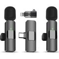 Microfono lavalier wireless per iPhone e Android, mini microfono USB-C con riduzione del rumore, perfetto per registrazioni, vlog, YouTube, TikTok, podcast e video interviste.