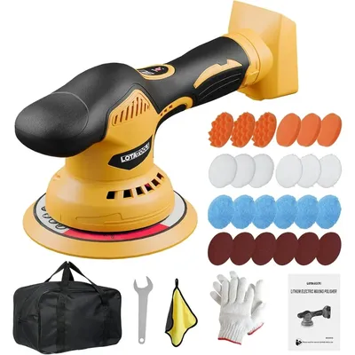 Car Detailing and Polishing Compatible , 5500 RPM Dual-Action Polisher with 6 Variable Speeds