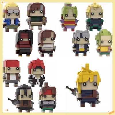 MOC Brickheadz Sets Brick Game Fantasyed Action Figures Zack Fair Tifa Aerith Cloud Mog Building Blocks Kid Toys Christmas Gift