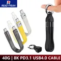 Cavo di ricarica USB C da 240 W per iPhone 16 Cavo USB 4 Portachiavi portatile Trasferimento dati da 40 Gbps Thunderbolt 4/3 Display video 8K a 60 Hz