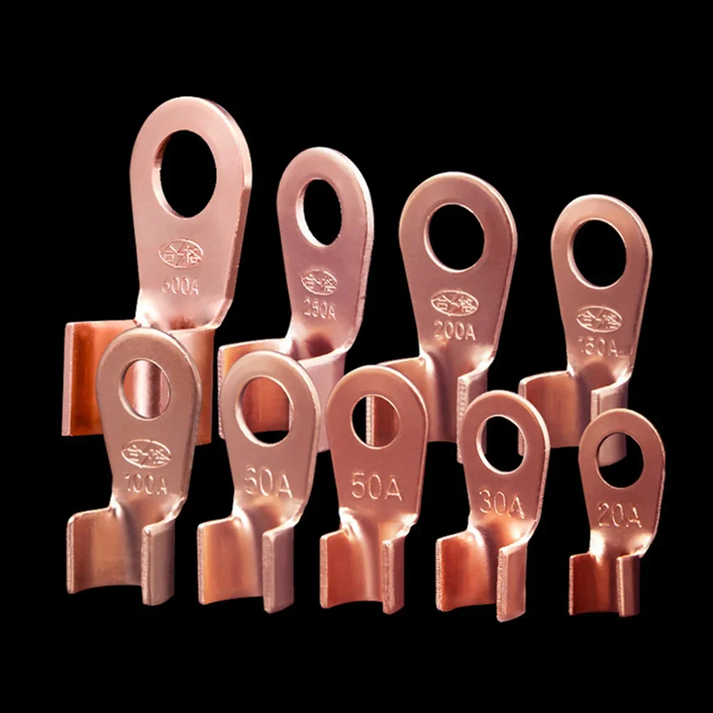 10/50PCS Terminale OT in rame Non isolato Connettore del cavo Terminali del cavo elettrico nudo Capocorda Anello batteria Terminale a crimpare 10-400A
