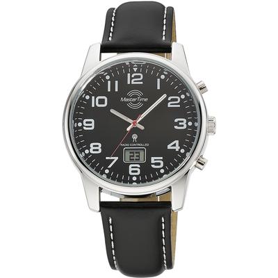 Funkuhr MASTER TIME "Super Power", schwarz (schwarz, schwarz), Armbanduhren, Herren, Armbanduhr, Quarzuhr, Herrenuhr, Datum, Leuchtzeiger Image