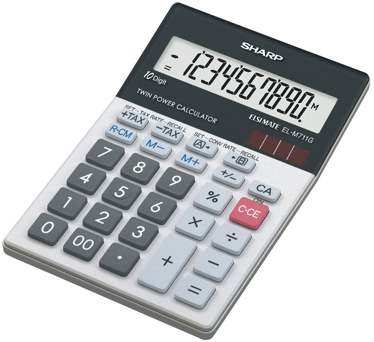 Sharp Tischrechner EL-M711 G 10-stellig Batterie/Solar-Betrieb weiß Packung mit 10 Stück Image