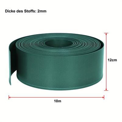 TEMU 1pc 10m Flexible Lawn Edging Plastic Flower Bed Edging Roll Flower Bed Edging Garden Lawn Edging Made Of Plastic For Edging Gravel Mowing Edging Lawn Edging Tape Green Grey Image