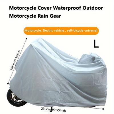TEMU 1pc, Waterproof Sunshade Bike Cover, 47.42*90.55 Inches, Motorcycle Protective Car Cover, Material, Fits Models Image