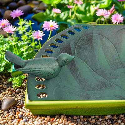 TEMU 1pc Elegant Bath With Stand - Weather-resistant Outdoor Garden Water And Bird Feeding Station For Yard Decoration Image